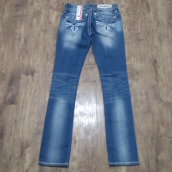 Rock Revival Women's 26 Straight Jen Embellished Shimmer Distressed NWT - Picture 3 of 13